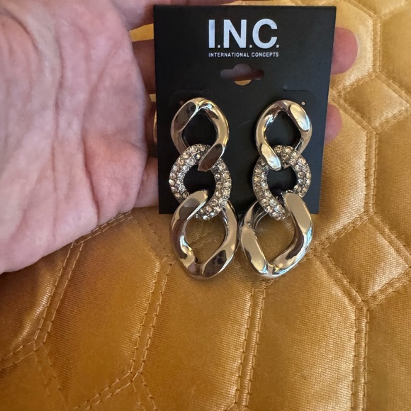 Silver chain earrings INC - Picture 3 of 3